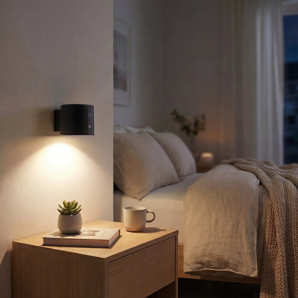Eclara Girasol cordless wall lamp with adjustable head, USB-C rechargeable