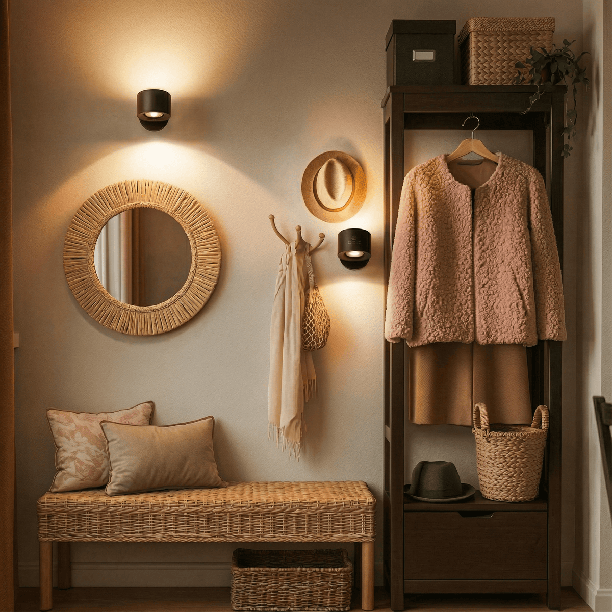 Eclara Girasol cordless LED wall light for bedroom, living room or terrace