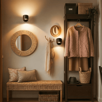 Eclara Girasol cordless LED wall light for bedroom, living room or terrace